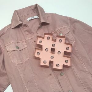 Zara denim Large pink jacket